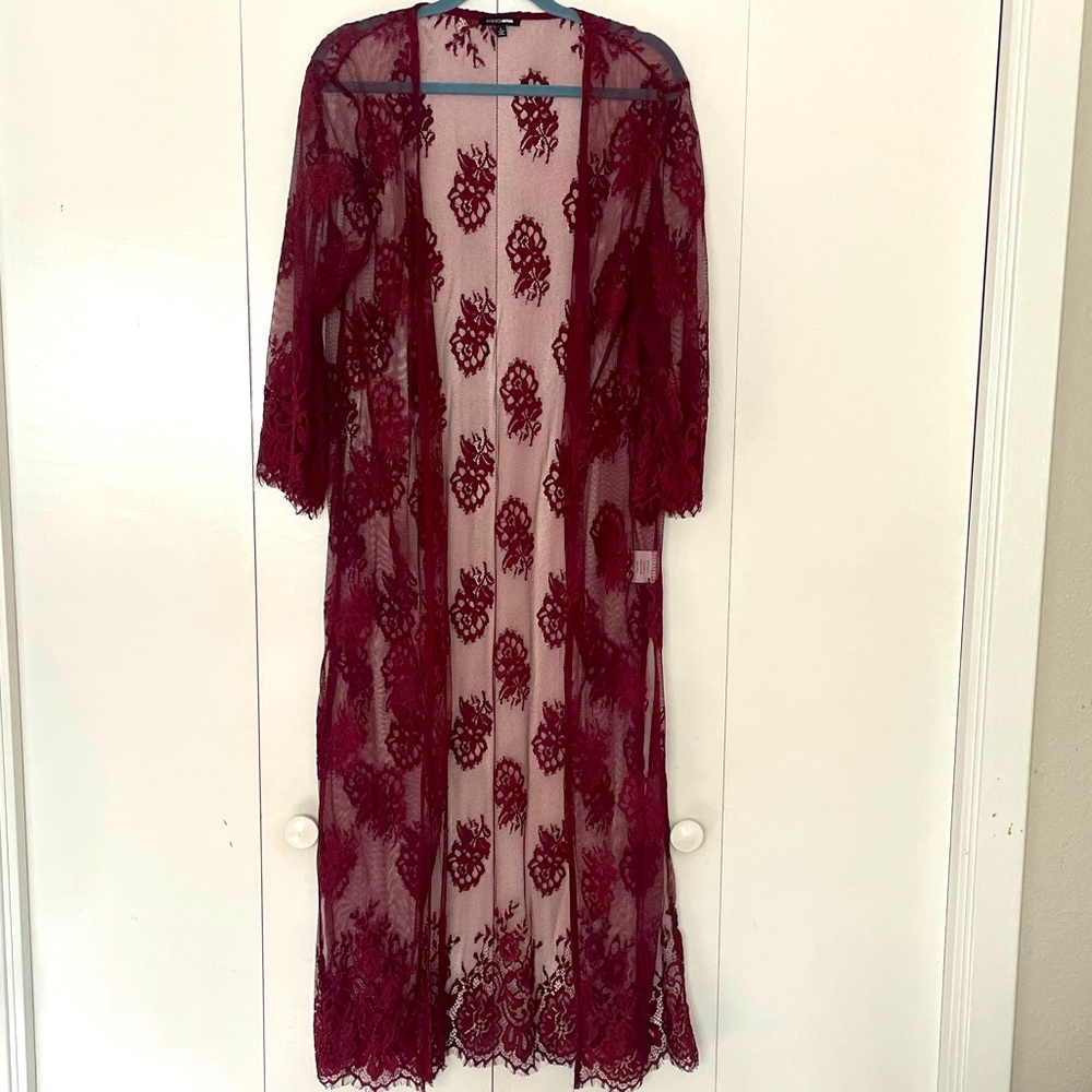 Long Lightweight Sheer Open Shawl Cardigan
